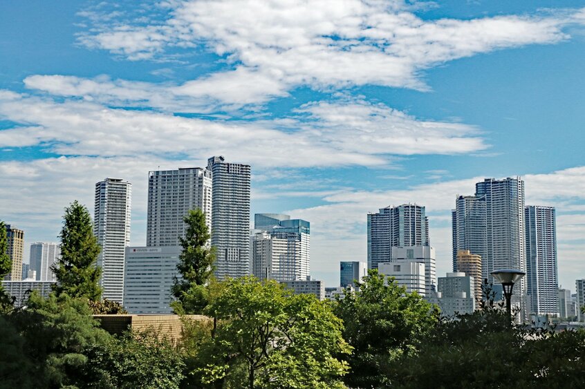 タワマンが林立する東京都中央区勝どき地区=米倉昭仁撮影