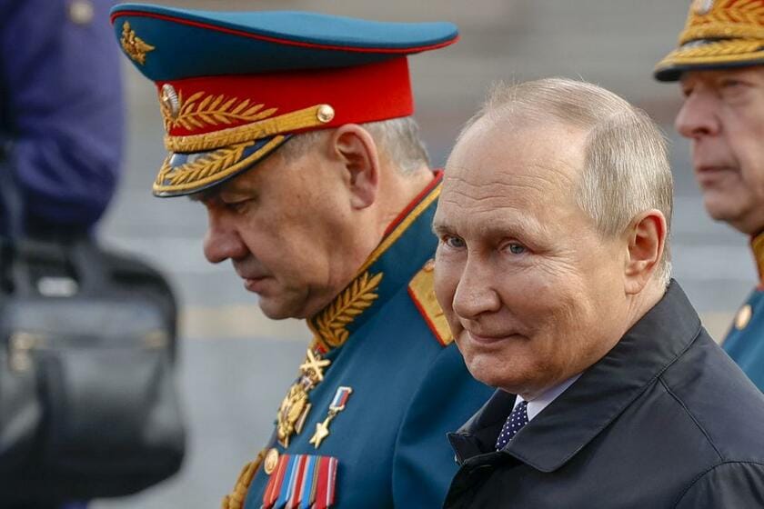 ５月９日に第２次世界大戦の戦勝記念式典に姿を見せたロシアのプーチン大統領（Getty Images）