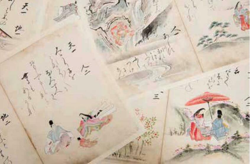 江戸時代の和歌占いの本（歌占本）を1ページずつにほどいた断簡