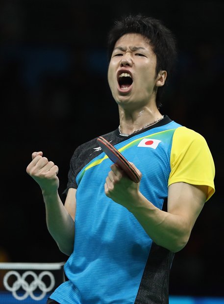 シングルスで銅メダル獲得、団体でもエースとしてチームを決勝に導いた水谷隼。(写真:Getty Images)