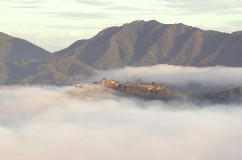 雲海に浮かぶ竹田城／古城山山頂（標高３５３ｍ）にある竹田城は、堅牢な総石垣の山城で、３６０度の眺望を楽しむことができる。（写真／萩原さちこ）