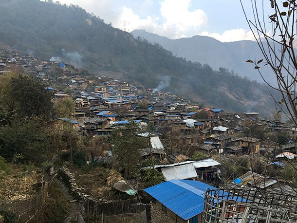 ラプラック村。標高2300m（2015年12月）
