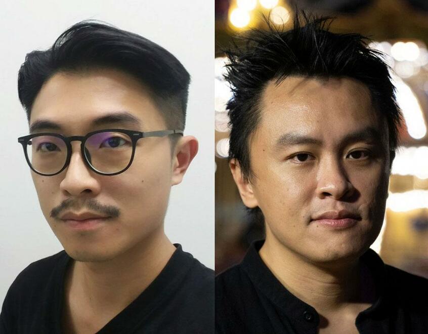 （左から）LAM Sum（ラム・サム）／　1985年7月生まれ。代表作に「暉仔」（2011年）、ドラマ「豹」（15年）、「黑哥」（17年）など／Rex REN（レックス・レン）／　1982年9月生まれ。フルーツ・チャン監督に師事。2017年の短編映画「螻蟻」や18年の「紙皮婆婆」で高い評価を受ける