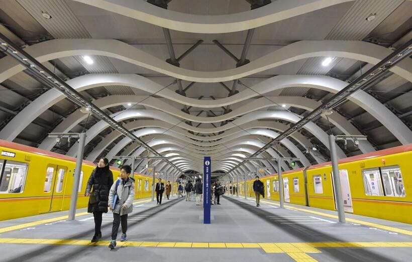 新駅舎となった東京メトロの銀座線「渋谷駅」（Ｃ）朝日新聞社