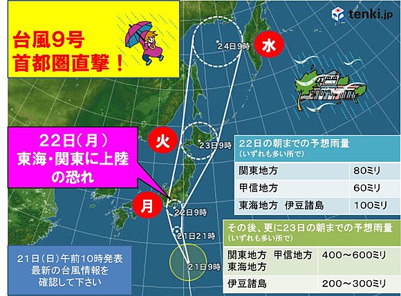 図をクリックすると最新の台風進路図へジャンプ！