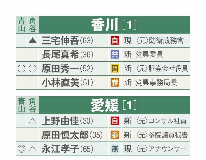 選挙区別当落予測