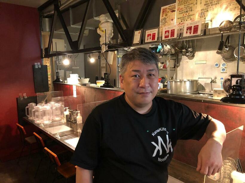 カネキッチン ヌードル店主の金田広伸さん。名店「六厘舎」で修行した（筆者撮影）