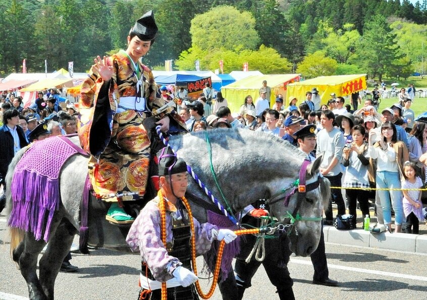 「源義経公東下り行列」で義経役となった横浜流星（2017年、平泉町）