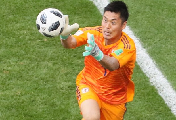 サッカー日本代表の川島永嗣 (c)朝日新聞社