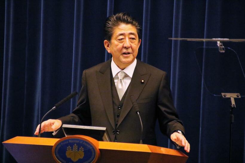 「全員野球内閣」と語った安倍晋三首相（撮影／田中将介）