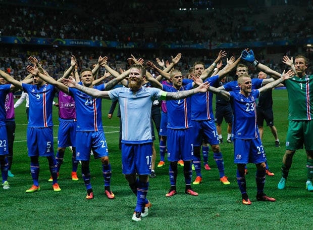 初出場ながらベスト8と今大会旋風を巻き起こしているアイスランド。（写真：Getty Images）