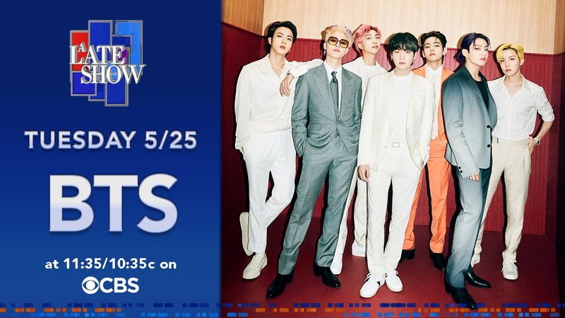 BTS、米CBSのトーク番組『ザ・レイト・ショー・ウィズ・スティーヴン・コルベア』に出演