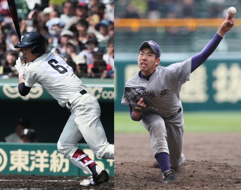左から大阪桐蔭の根尾昂、花巻東(岩手)の菊池雄星 (c)朝日新聞社