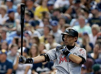 メジャーで現役最年長となった、マーリンズのイチロー(写真:getty Images)