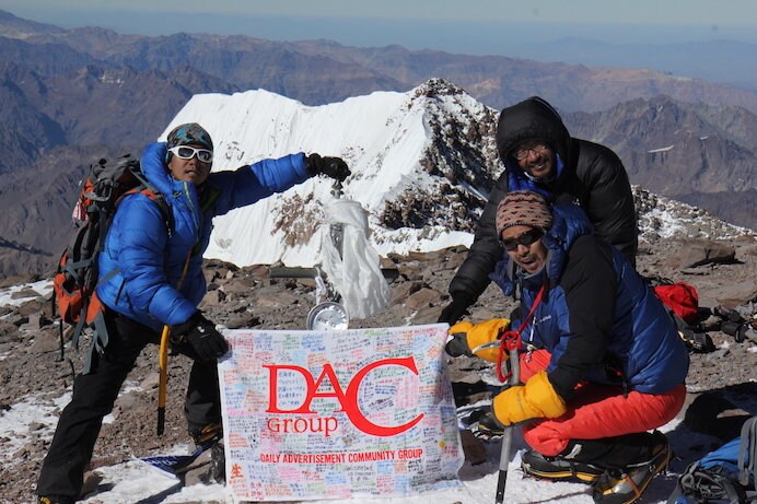 DACグループ「セブンサミッツプロジェクト」第2弾として登頂成功した南米大陸最高峰のアコンカグア（2013年2月3日）