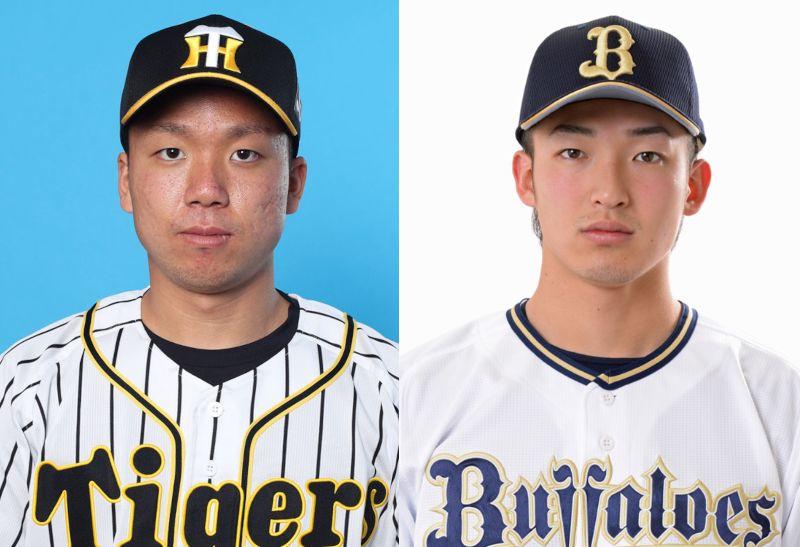 阪神・村上頌樹（左）とオリックス・山崎颯一郎（写真提供・阪神タイガース／オリックス・バファローズ）