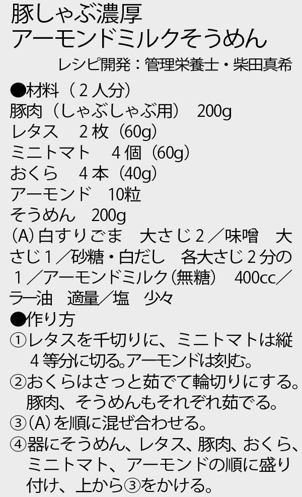 レシピ提供：アーモンドミルク研究会（週刊朝日 2022年6月24日号より）