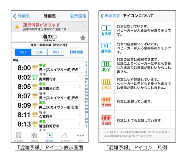 6段階で混み具合がわかる（株式会社ナビタイムジャパン提供）
<br />