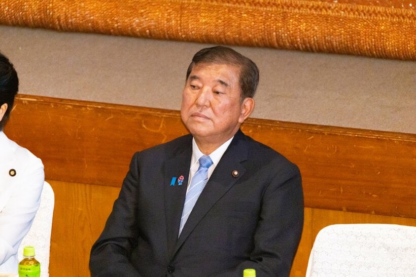 両院議員総会に出席する石破茂首相（写真映像部・上田泰世撮影）