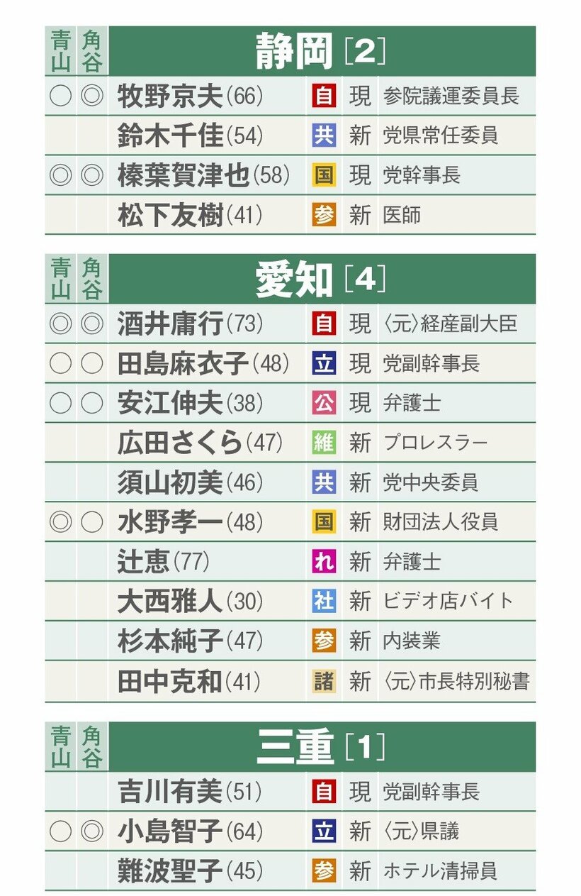 選挙区別当落予測