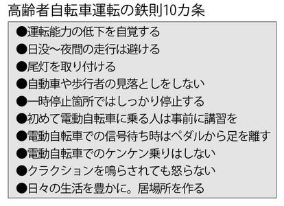 高齢者自転車運転の鉄則10カ条 (週刊朝日2020年10月30日号より)