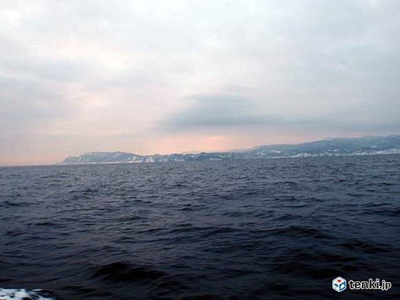 余市沖から小樽方向を望む（2018年1月18日）　撮影：日本気象協会北海道支社 佐藤雅義