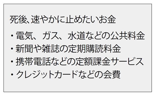 死後、速やかに止めたいお金(週刊朝日 2018年12月7日号より)