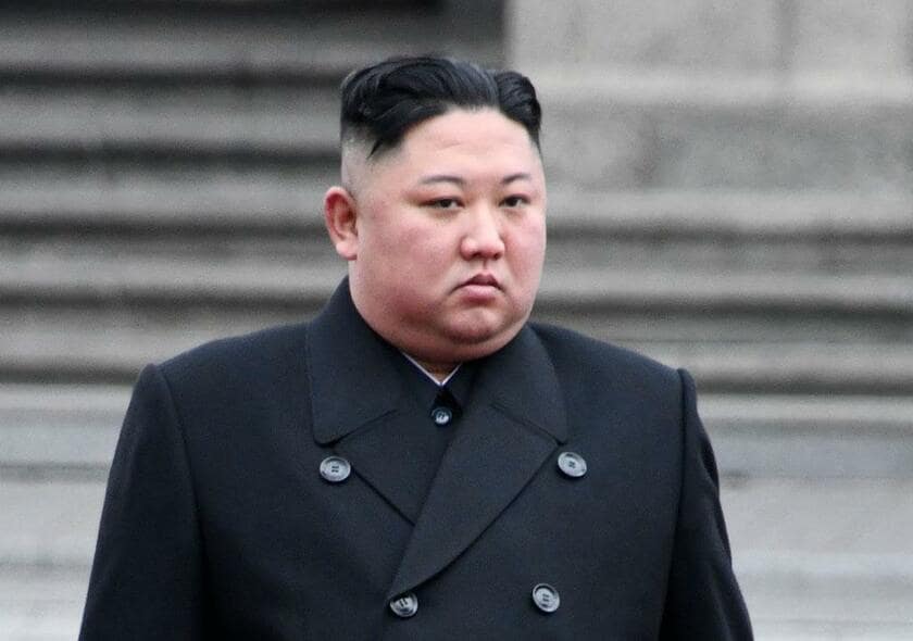 ウラジオストクに到着し、歓迎式典に出席する北朝鮮の金正恩氏／２０１９年４月２４日