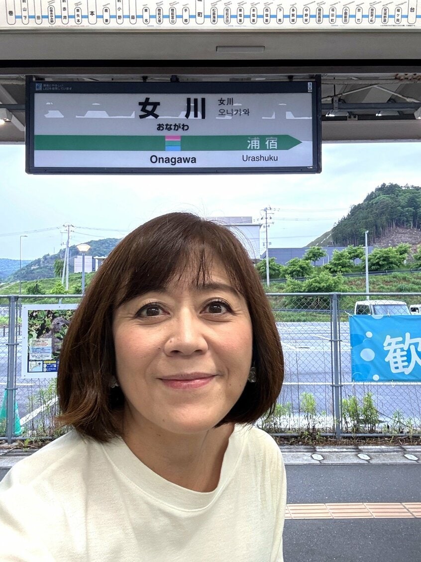 宮城県・女川駅に降り立った武内さん（本人提供）