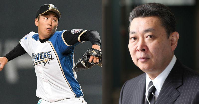 日本ハムの斎藤佑樹（左）と現在は野球解説者の江川卓氏（右）　（ｃ）朝日新聞社