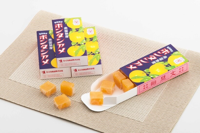 今年で100周年を迎えたロングセラー商品のボンタンアメ（photo セイカ食品提供）
