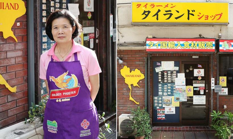 店長の横田ハッタイカンさん。陳列食材の使い方も教えてくれる　（撮影／写真部・加藤夏子）