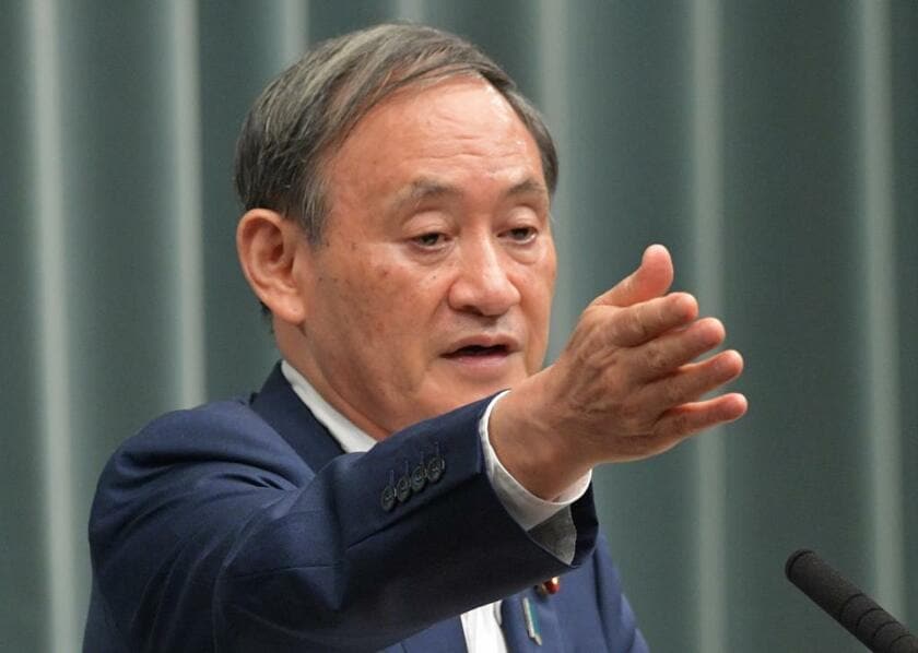 総裁選序盤戦で優位に立った菅官房長官（c）朝日新聞社