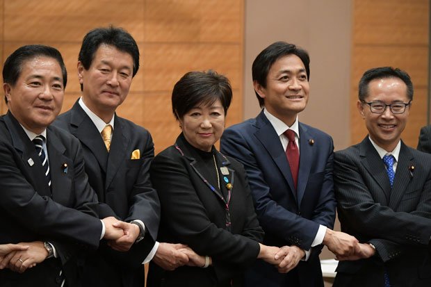 １４日にあった希望の党の両院議員総会で小池百合子代表は「国政については、やはり国政の皆さんにお任せしたい」などと語った　（ｃ）朝日新聞社