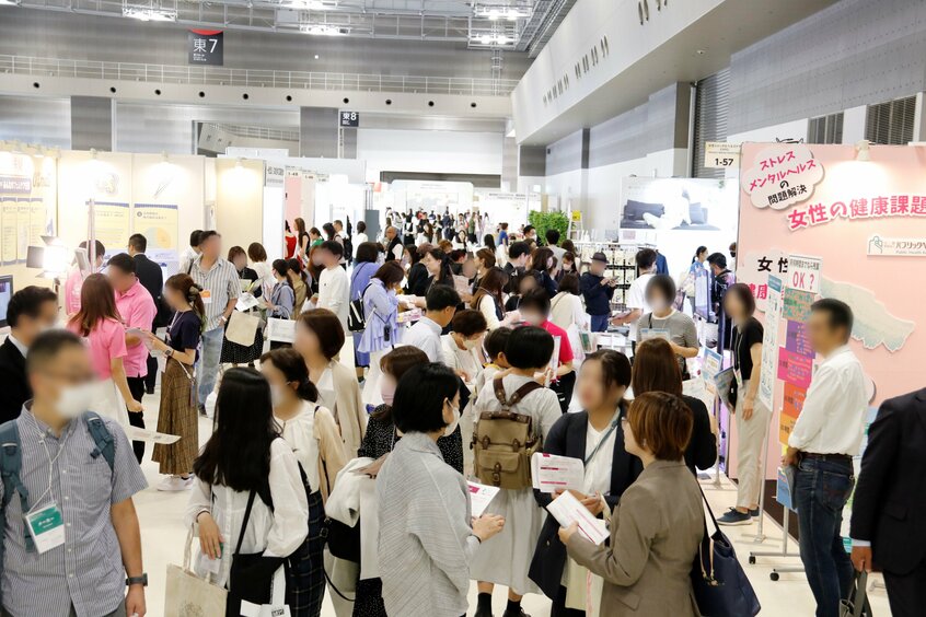 昨年10月に東京ビッグサイトで開催された「第2回 Femtech Tokyo」の様子。3日間で計1万1395人が来場した（写真：Femtech Tokyo事務局提供）