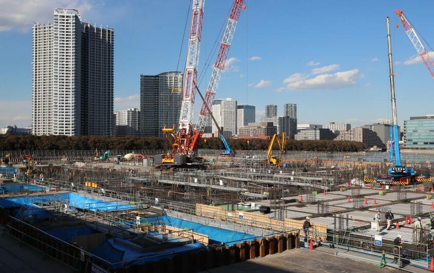 東京五輪会場の建設現場(c)朝日新聞社