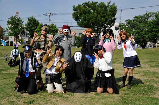 集まったコスプレイヤー