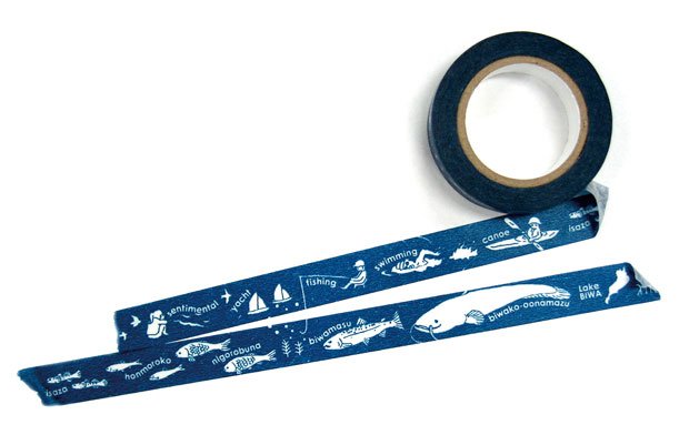 琵琶湖で生息する魚などがデザインされた「びわこマスキングテープ」（コクヨ工業滋賀提供）