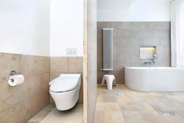 欧州のトイレはバス、洗面所と一緒になり、デザイン性が高い