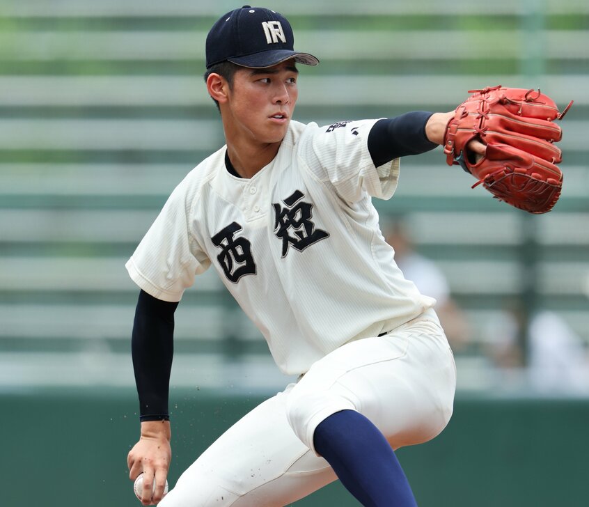 西日本短大付(福岡)の村上太一投手(撮影/加藤夏子)