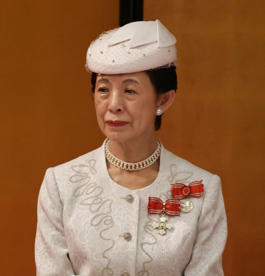 第50回フローレンス・ナイチンゲール記章授与式に出席した高円宮妃久子さま=2025年7月31日午後2時30分ごろ、東京都港区、JMPA