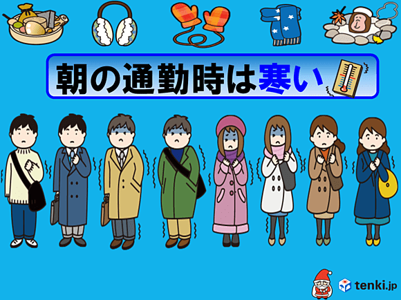 通勤時は寒い　電車は着ぶくれラッシュ