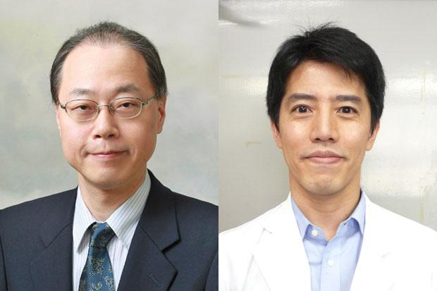 写真左から佐伯秀久医師（日本医科大学病院、皮膚科教授）、中原剛士医師（九州大学病院、皮膚科准教授）