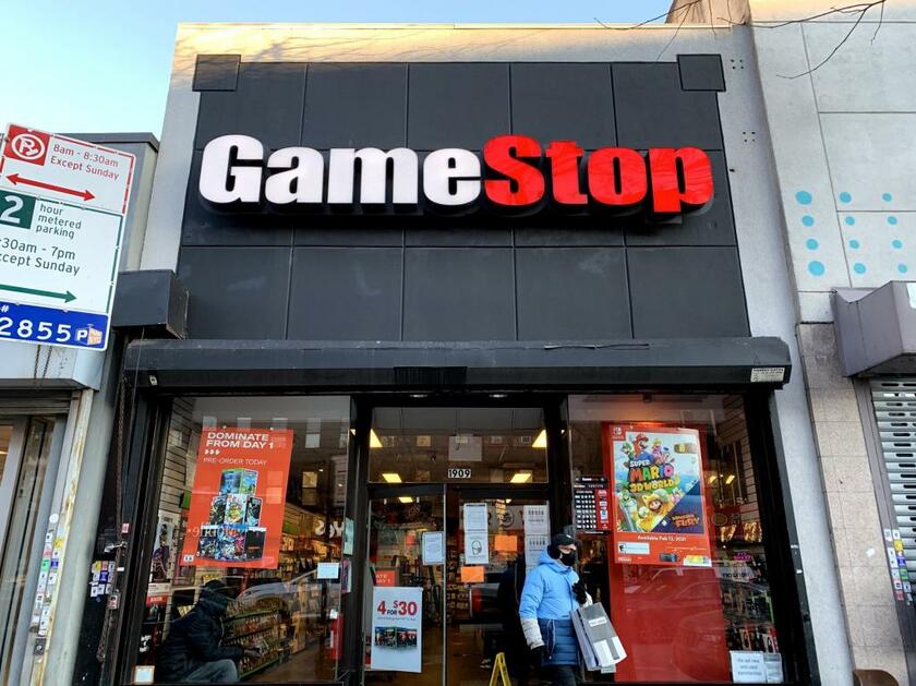 米ニューヨークにあるゲームストップの店舗　（ｃ）朝日新聞社