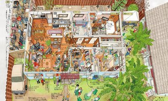 kucciさんが描く住人たちの暮らしを垣間見るような「おうち」 俯瞰イラストで巡る16軒の家