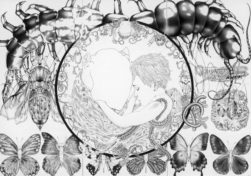 光宗さんが制作したボールペン画（本人提供）