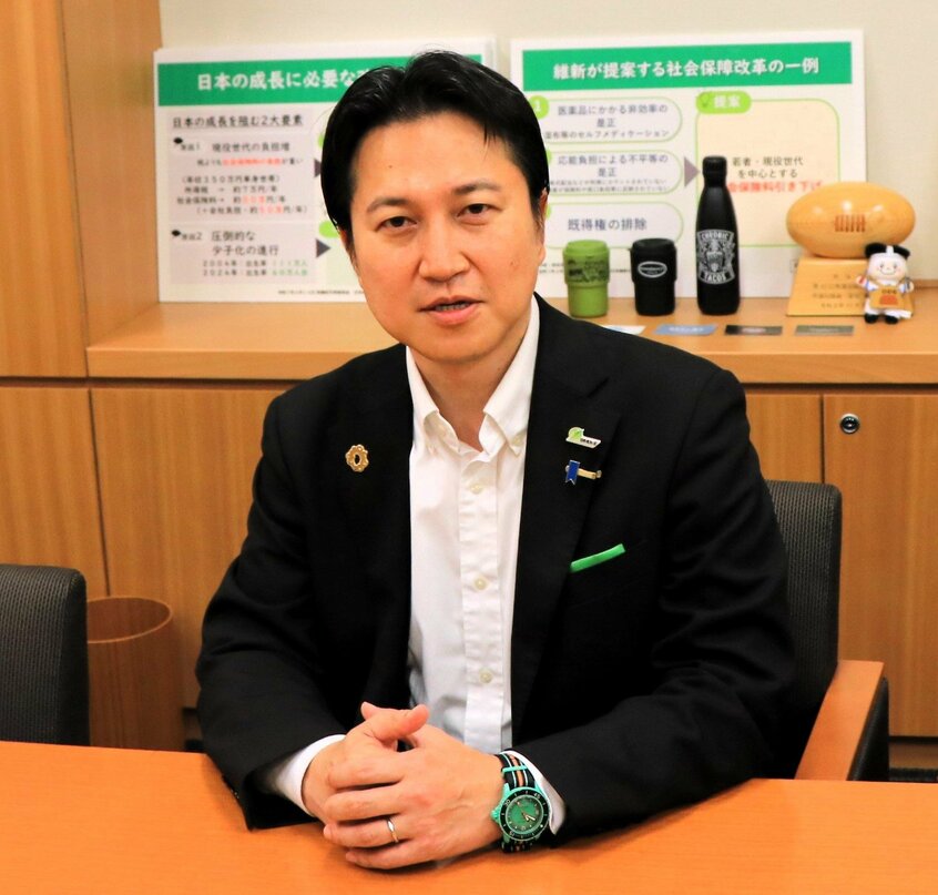 日本維新の会・岩谷良平幹事長(撮影/川口穣)