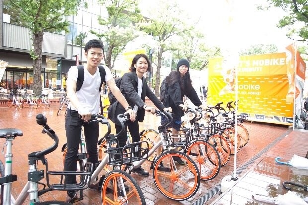 モバイクが札幌市内で始めた自転車シェアサービス（同社提供）