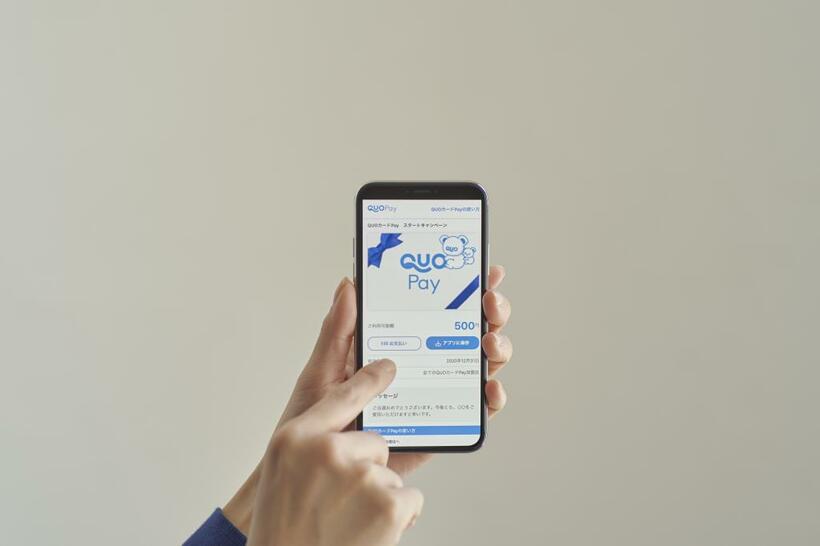 QUOカードPayを受け取ってURLを開くと、使える金額が表示される（クオカード社提供）