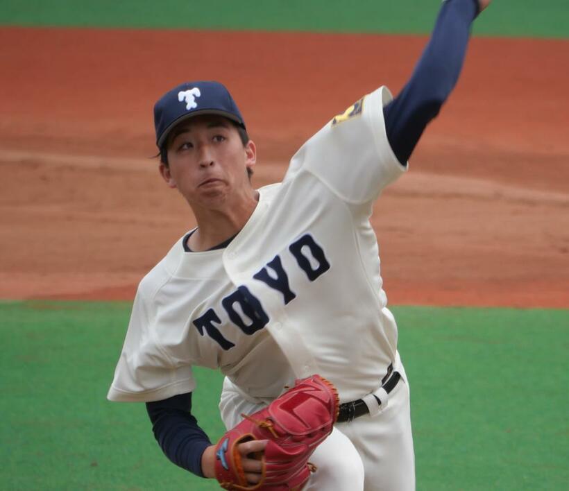 2023年のドラフト上位候補として注目される東洋大・細野晴希（写真提供・プロアマ野球研究所 PABB）